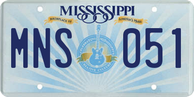 MS license plate MNS051