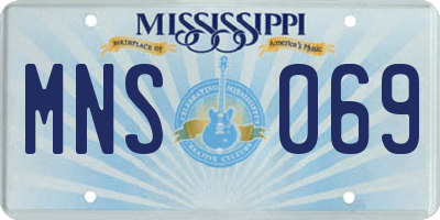 MS license plate MNS069