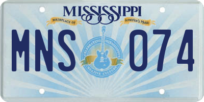 MS license plate MNS074