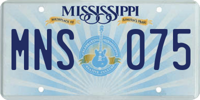 MS license plate MNS075
