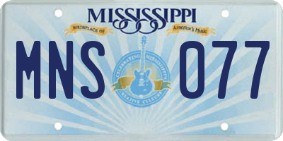 MS license plate MNS077