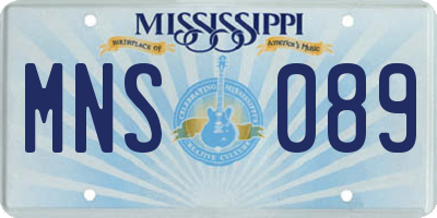MS license plate MNS089