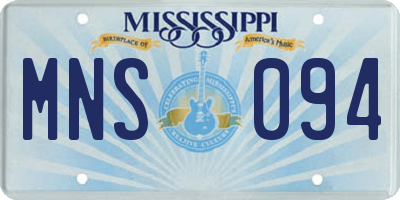 MS license plate MNS094
