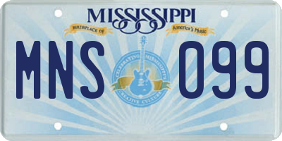 MS license plate MNS099