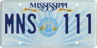 MS license plate MNS111