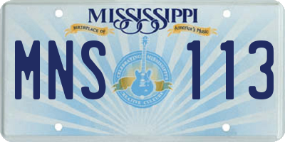 MS license plate MNS113
