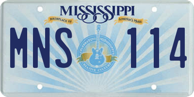 MS license plate MNS114