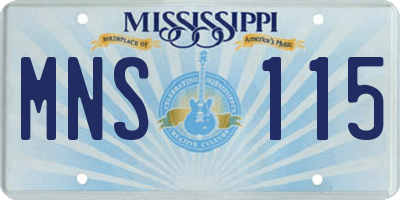 MS license plate MNS115