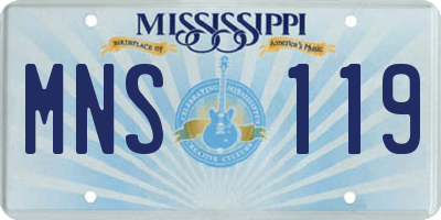 MS license plate MNS119