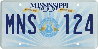 MS license plate MNS124