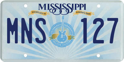MS license plate MNS127