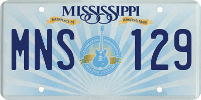 MS license plate MNS129