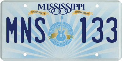 MS license plate MNS133