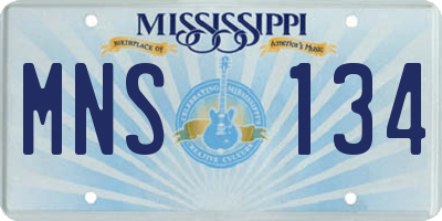MS license plate MNS134