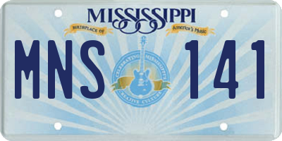 MS license plate MNS141