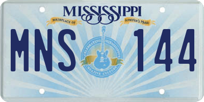 MS license plate MNS144