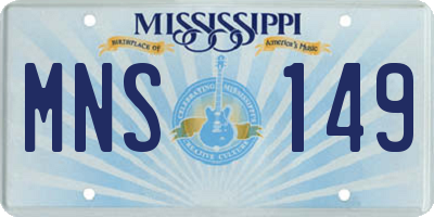MS license plate MNS149