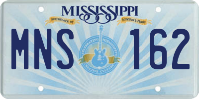MS license plate MNS162