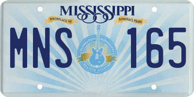 MS license plate MNS165