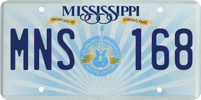 MS license plate MNS168