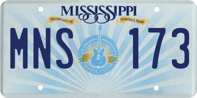 MS license plate MNS173