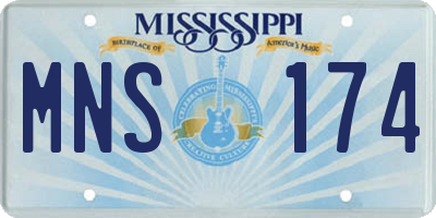 MS license plate MNS174