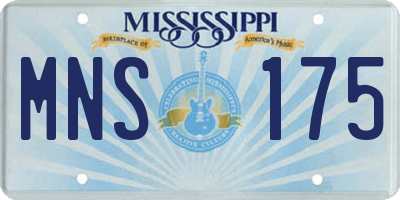 MS license plate MNS175
