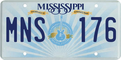 MS license plate MNS176