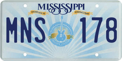MS license plate MNS178