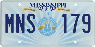 MS license plate MNS179