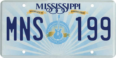 MS license plate MNS199