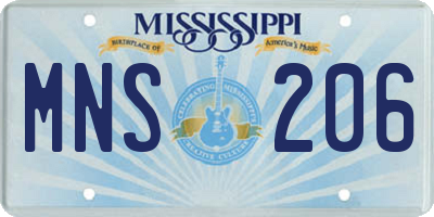 MS license plate MNS206