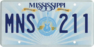MS license plate MNS211