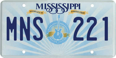 MS license plate MNS221
