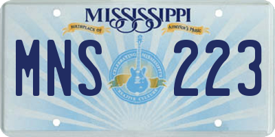 MS license plate MNS223
