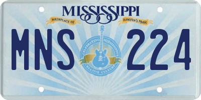 MS license plate MNS224
