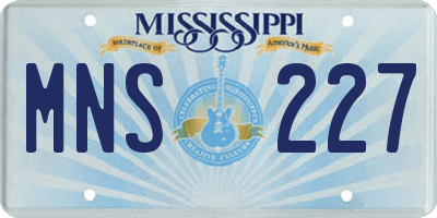 MS license plate MNS227