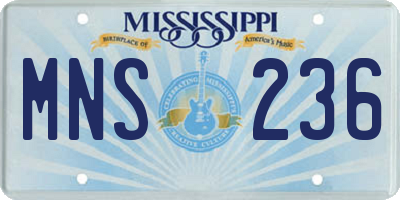 MS license plate MNS236