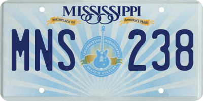 MS license plate MNS238
