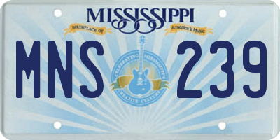 MS license plate MNS239