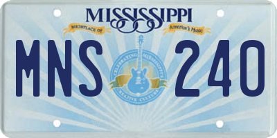 MS license plate MNS240