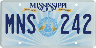 MS license plate MNS242