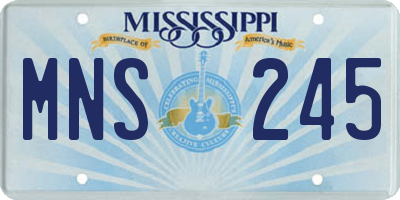 MS license plate MNS245