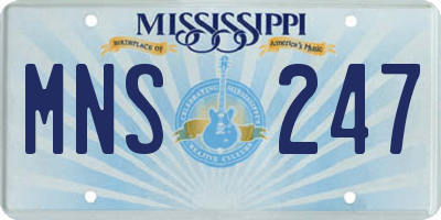 MS license plate MNS247
