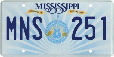 MS license plate MNS251