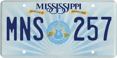 MS license plate MNS257