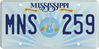 MS license plate MNS259