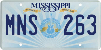 MS license plate MNS263