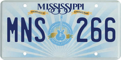 MS license plate MNS266