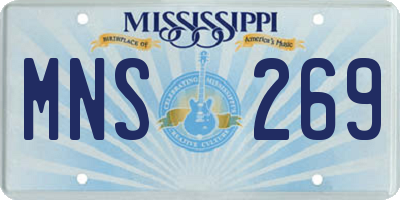 MS license plate MNS269